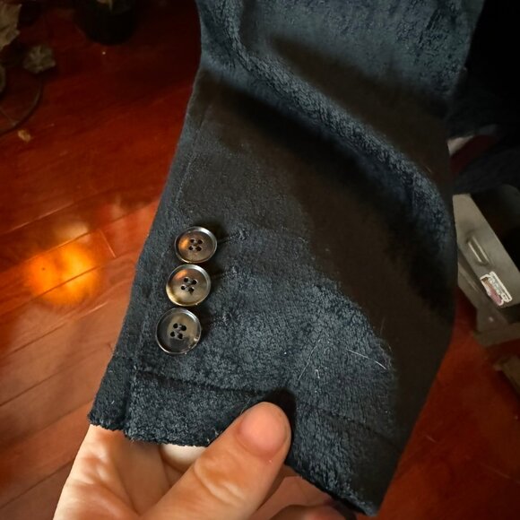 $1298 JOHN VARVATOS Textured Double Breasted BLACK COAT (szIT48) - Picture 7 of 11